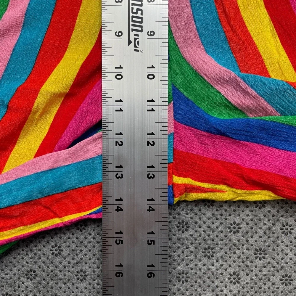 NEW Show Me Your Mumu Rainbow Stripe‎ Wide Leg Rayon Pants Elastic Waist XS NWT